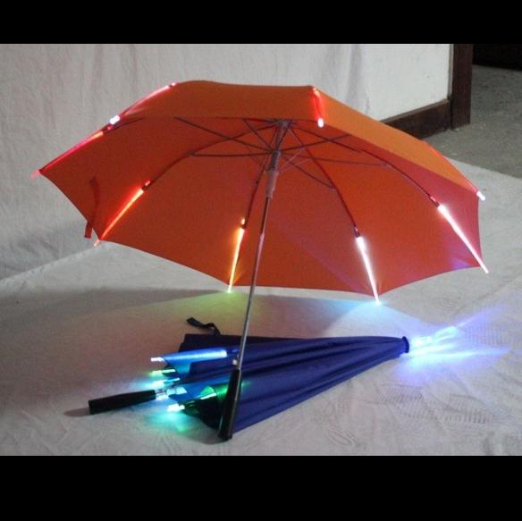 7 farben Ändern LED transparent Regenschirm mit Taschenlampe Funktion Sicherheit Warnung Schutz Regenschirme freundlicher Ideen: Orange