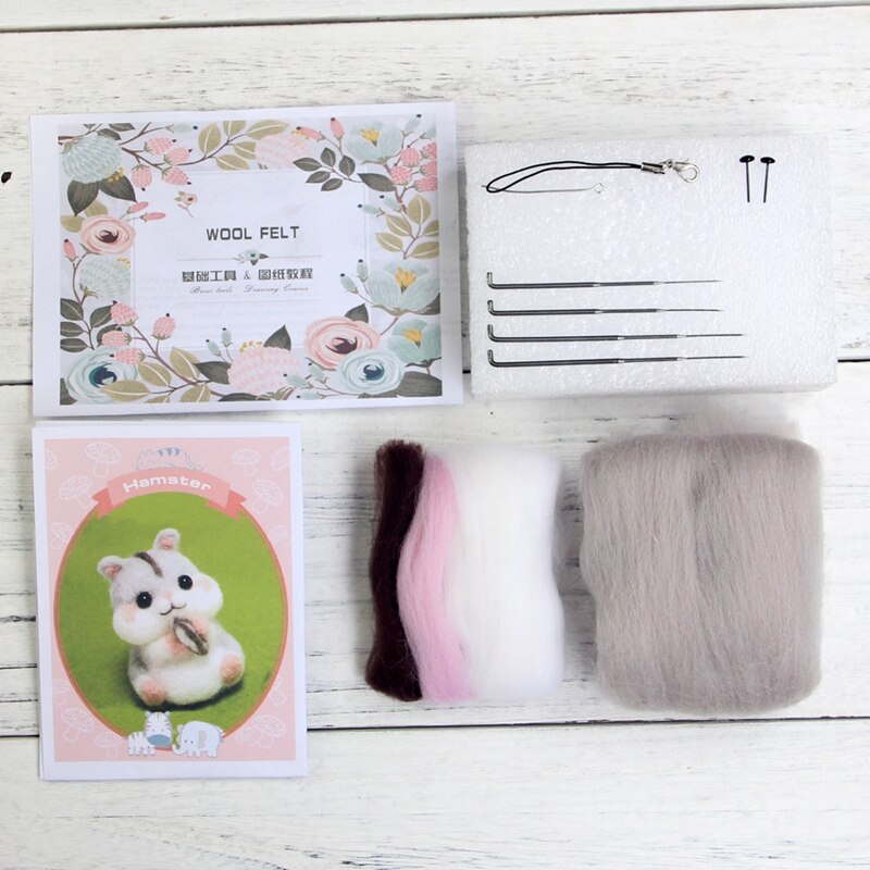 Poupée En Feutre De Laine Kit Kit de Feutrage À L'aiguille Animal Poupée pour Matériel D'aiguille Sac À Dos pour Femmes et Débutant Non Fini