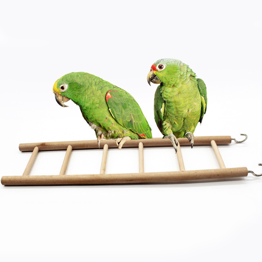 Cockatiel Budgie Parrots Ladder Swing Wooden Swing Bird Stairs Hanging Suspension Bridge