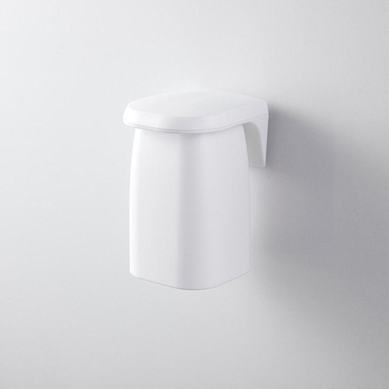 Ventosa magnética para baño, vaso de plástico montado en la pared, soporte para repisa de drenaje, cepillos de dientes, TI99 para el hogar: White