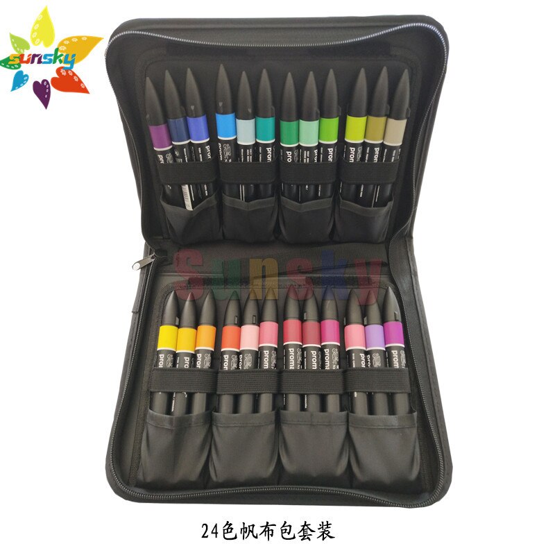 Winsor &amp; Newton Promarker Brush 6 12 24 48 96 color Essential Collection Alcohol comics building Art Scenery Marker Gray Red Set