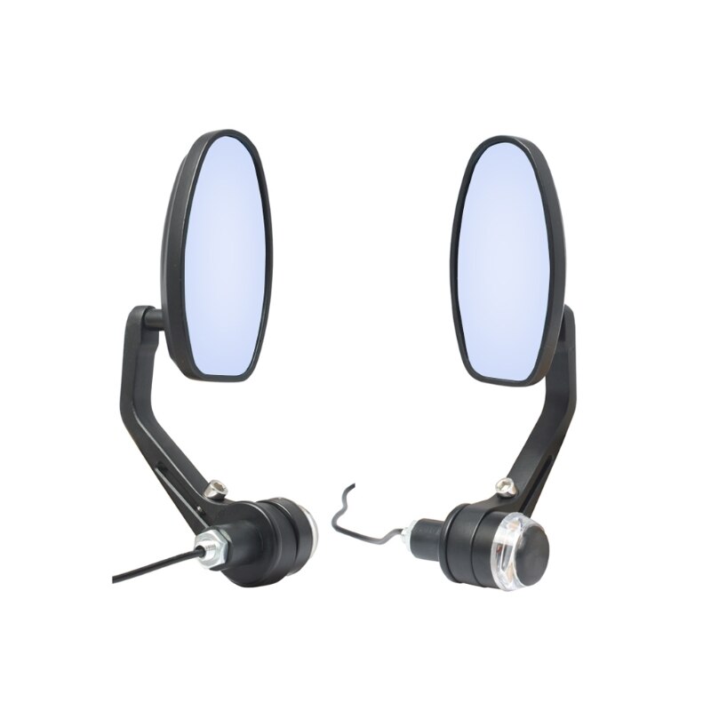 1pair 22mm 7/8\" Universal Motorcycle Handlebar Bar End Mirrors Turn signals