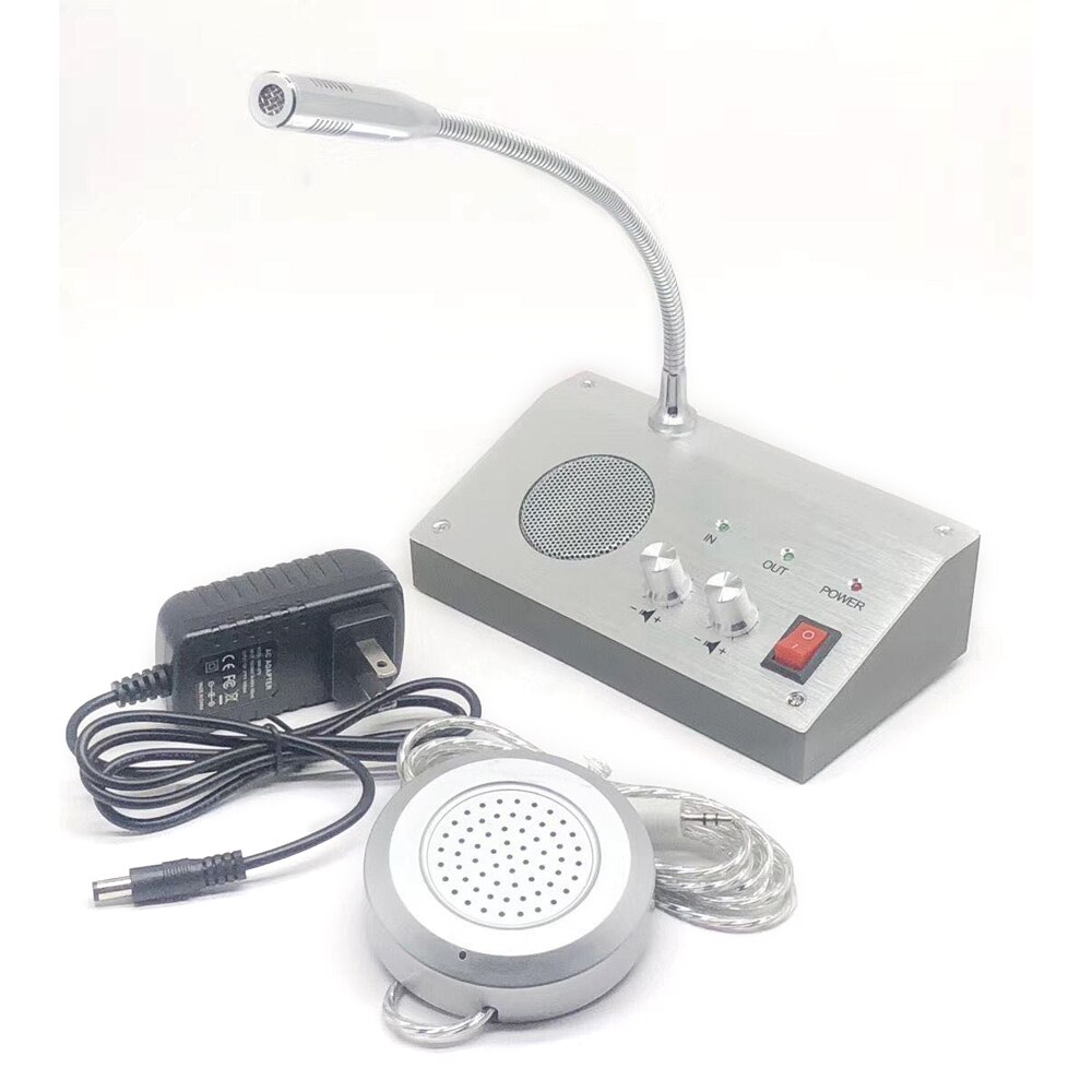 Two-way Call Through the Window Glass Counter Intercom Speaker System of the Shop Office Window Microphone Intercom Speaker