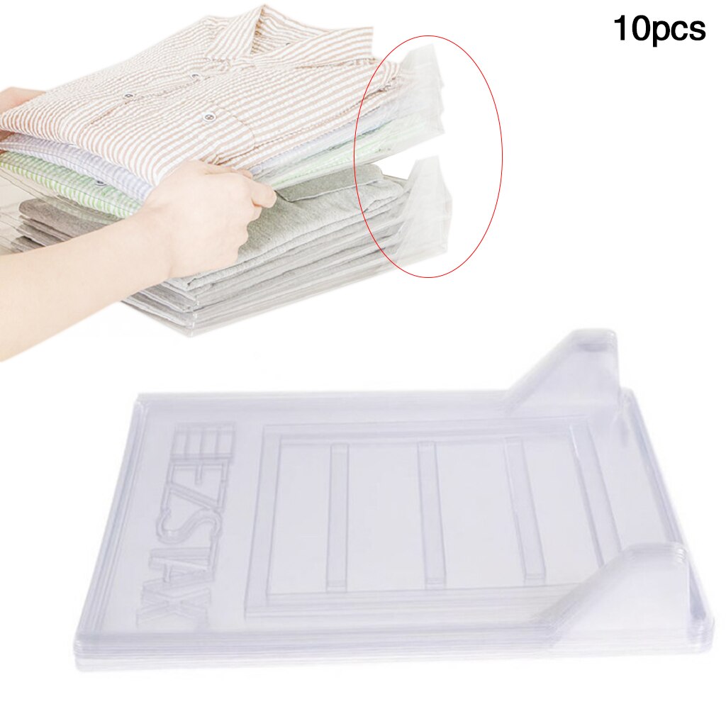 10 Layer Fast Clothes Fold Board Clothing Organization System Shirt Folder Travel Closet Drawer Stack Household Closet Organizer