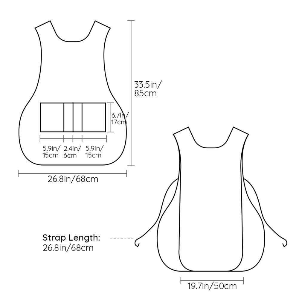 Hairdresser Apron Stylist Smock with 4 Pocket 6.5 inches Back-covered Adjustable Cosmetology SPA Salon Uniform