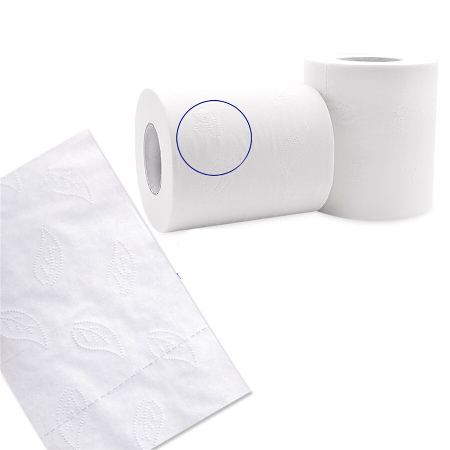 Rollo de papel blanco de repuesto para papel higiénico, servilletas de mesa de 4 capas para prevenir la gripe, 10 rollos,