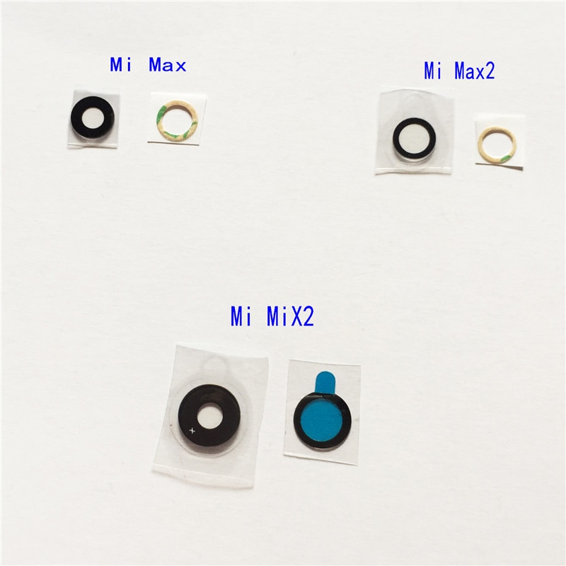 1 pieza de cubierta de lente de cristal de cámara posterior para Xiaomi mi max MIX 2 mi max 2 reparación de piezas de repuesto de lente de cámara trasera con pegatina 3M
