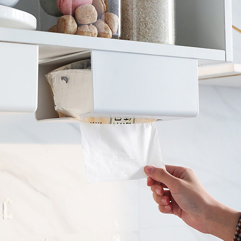 Soporte de papel higiénico para baño, caja de plástico para papel higiénico, caja de papel para papel higiénico, adhesivo para pared