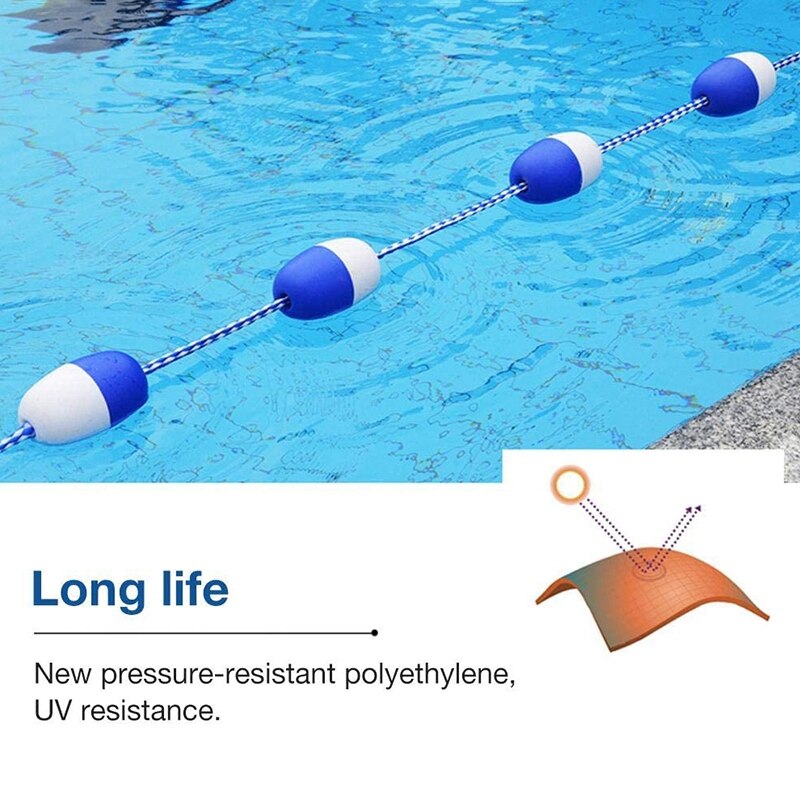 Swimming Pool Safety Divider Swimming Pool Adjustable Floating Warning Line Swimming Pool Safety Divider with Buoy, Hook
