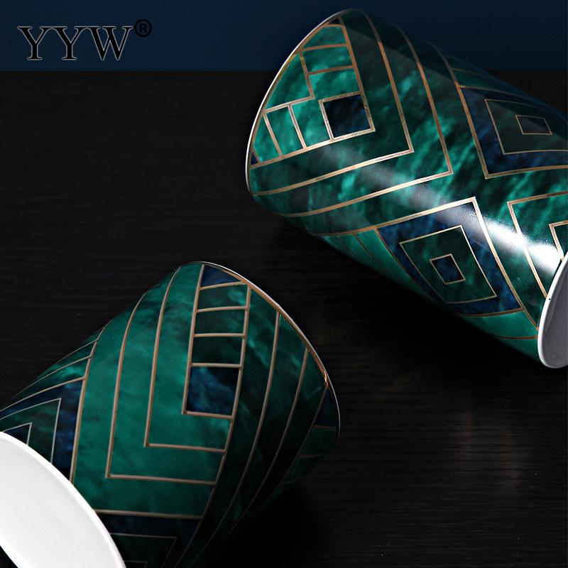 Green Ceramic Storage Jars Marble Pattern Cans For Storage Spices Cereals Coffee Beans Bulk Container Storage Can In The Kitchen