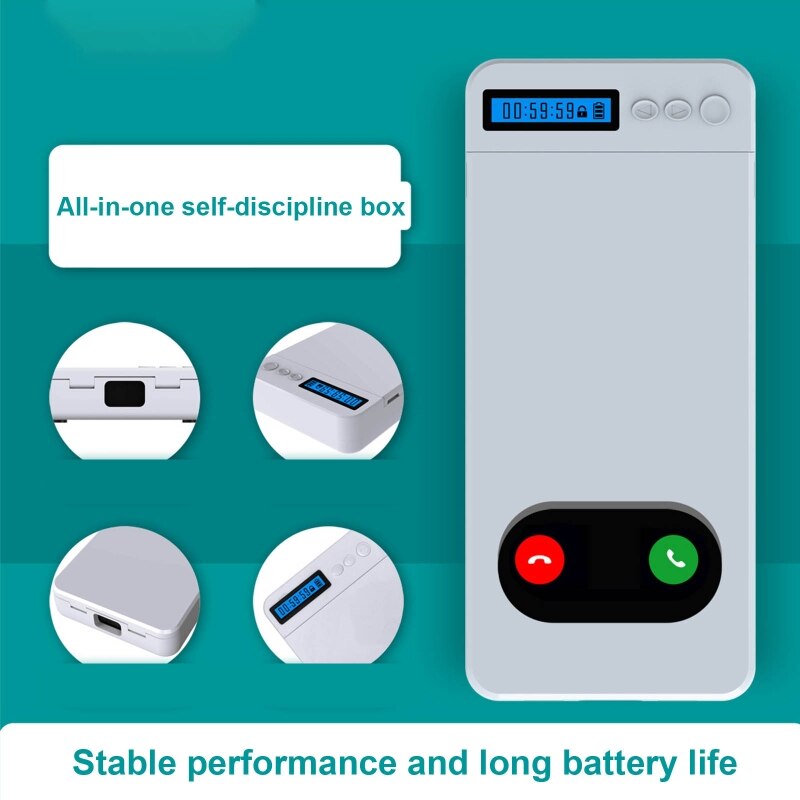 Intelligent Phone Lock Box with Timer Help Focus Your Attention Portable K0AA