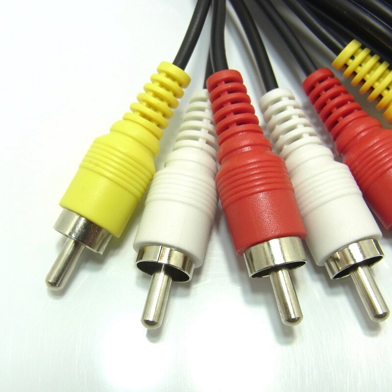 Code AV rouge blanc jaune broche code RCA fiche câble 1.0m noir (un)