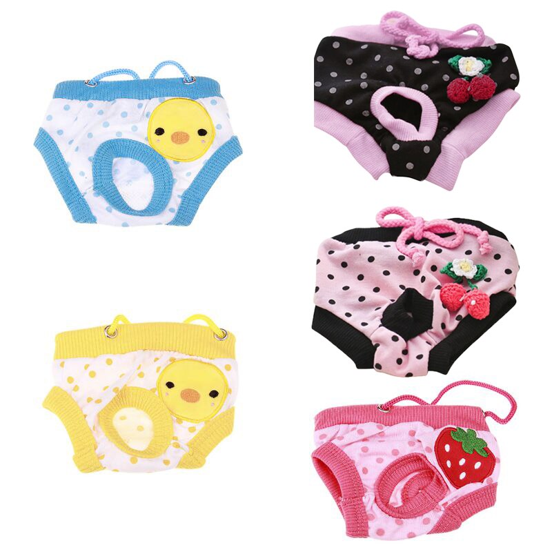 Cartoon Dog Diaper Physiological Pants Sanitary Washable Female Dog Short Panties Underwear Briefs For Girl Dogs Pet Supplies