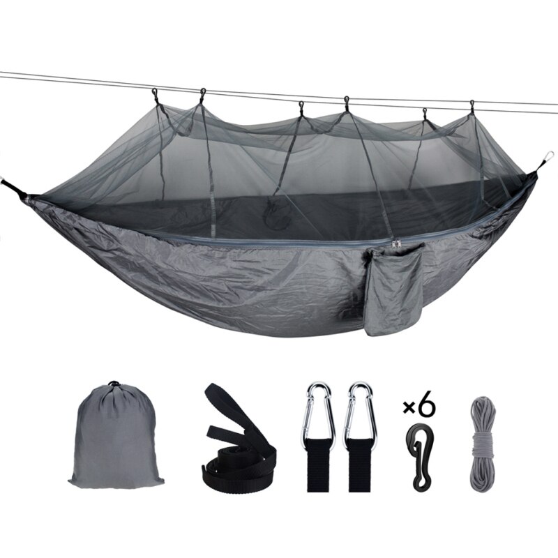 Double Outdoor Person Travel Camping Hanging Hammock Bed Wi Mosquito Net Set Tents Tents & Shelters Camping & Hiking: 1