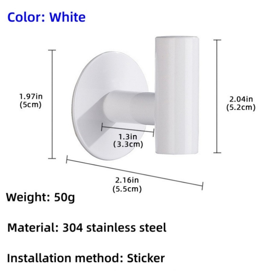 Gancho para toallas de baño, percheros para ropa de pared, perchas montadas en la pared de acero inoxidable, tornillos para colgar toallas/ganchos adhesivos para pared: Gris claro