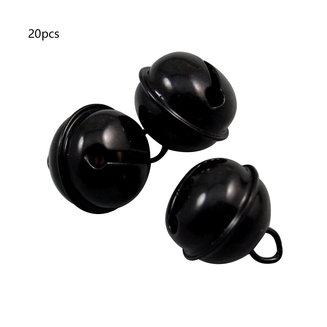 Décorations clochette Jingle en métal en fer | 22mm, 20 pièces colorées, décoration de noël, pendentifs pour animaux de compagnie, accessoires artisanaux faits à la main pour bricolage: Black