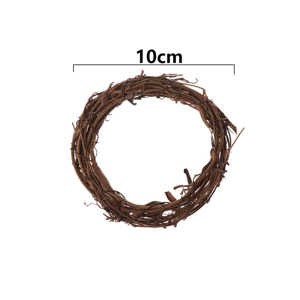 Fest julekrans naturlig rattan krans base dør dekoration halvmåne form rattan krans bondegård dekoration: 10cm runde