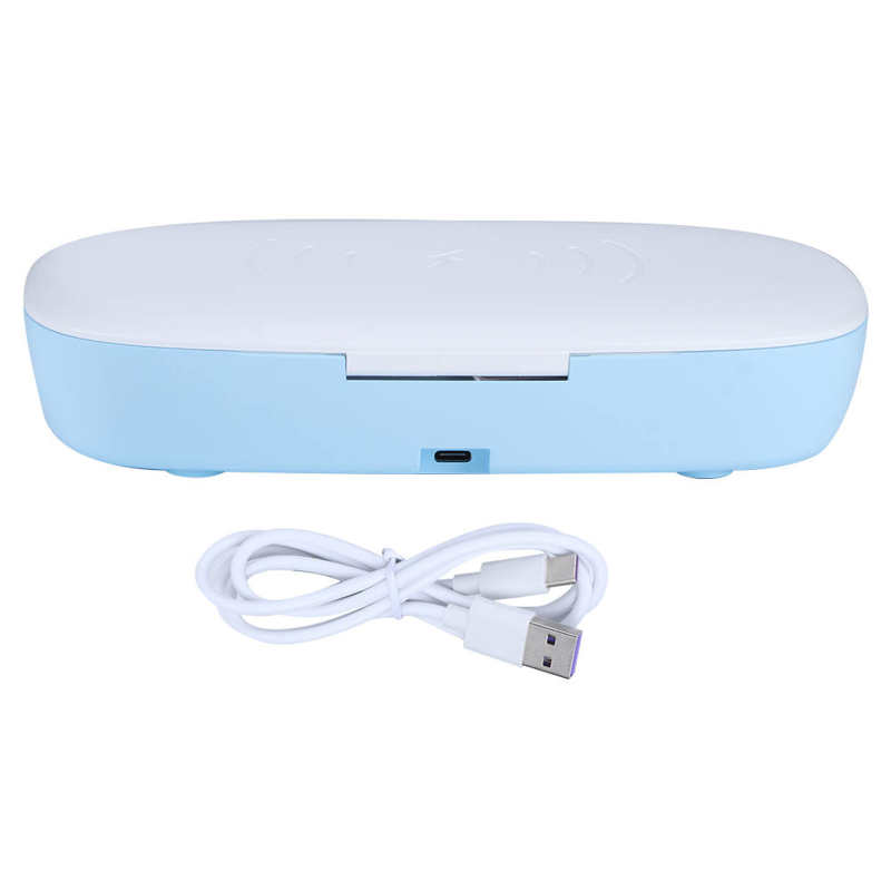 UV Sterilizer Box Mask Phone UV Sanitizer UV Bulb Disinfection Cleaning Device with Germicidal light for Watch Phone Mask: Blue