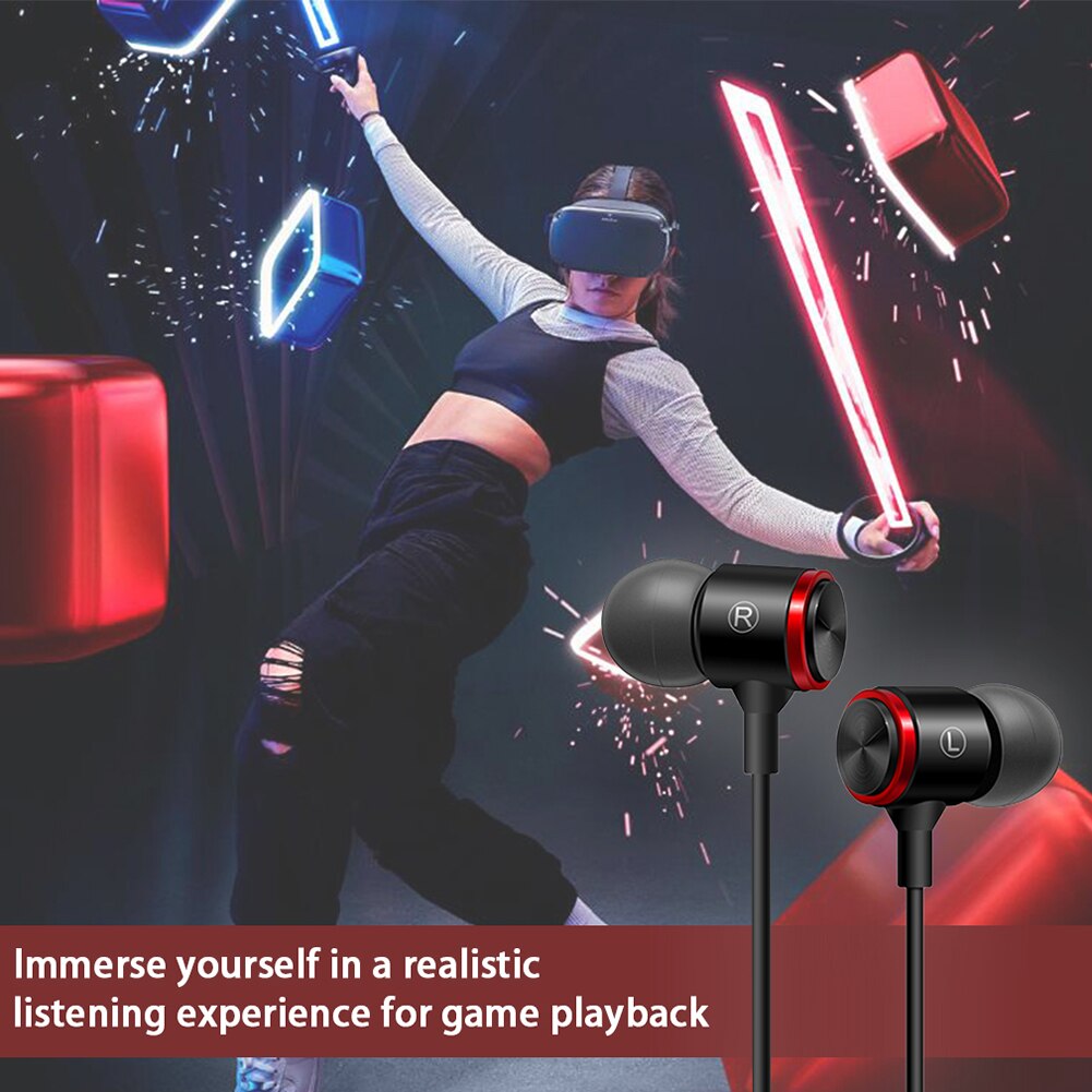 VR 3.5mm Headphones with Left/Right Single Sound Channel 3D 360 Degree Sound Stereo VR Earbuds for Oculus Quest VR Headset