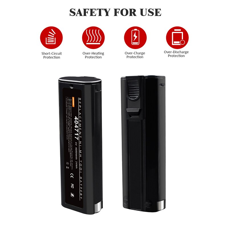 6V Replacement Paslode 4000mAh NI-MH Battery for 404717 B20544E BCPAS-404717 404400 900400 900420 900600 901000 902000 B20720