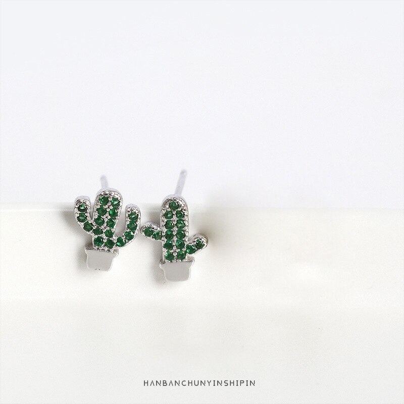 La Monada Asymmetrical Cactus Korean Minimalist Women Earrings Silver 925 Stud Fine Jewelry Silver 925 Stud Earrings For Women: Silver