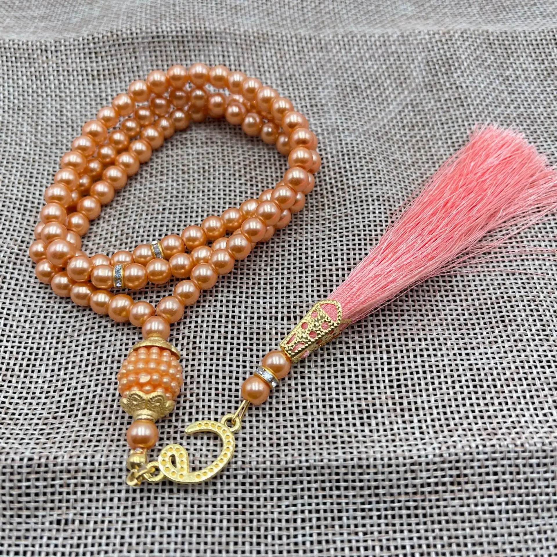Nuevas perlas de vidrio borla estilo turco Rosario musulmán cuentas de oración islámica pulsera para mujeres accesorios de joyería 6mm 99 Uds: Verde oscuro