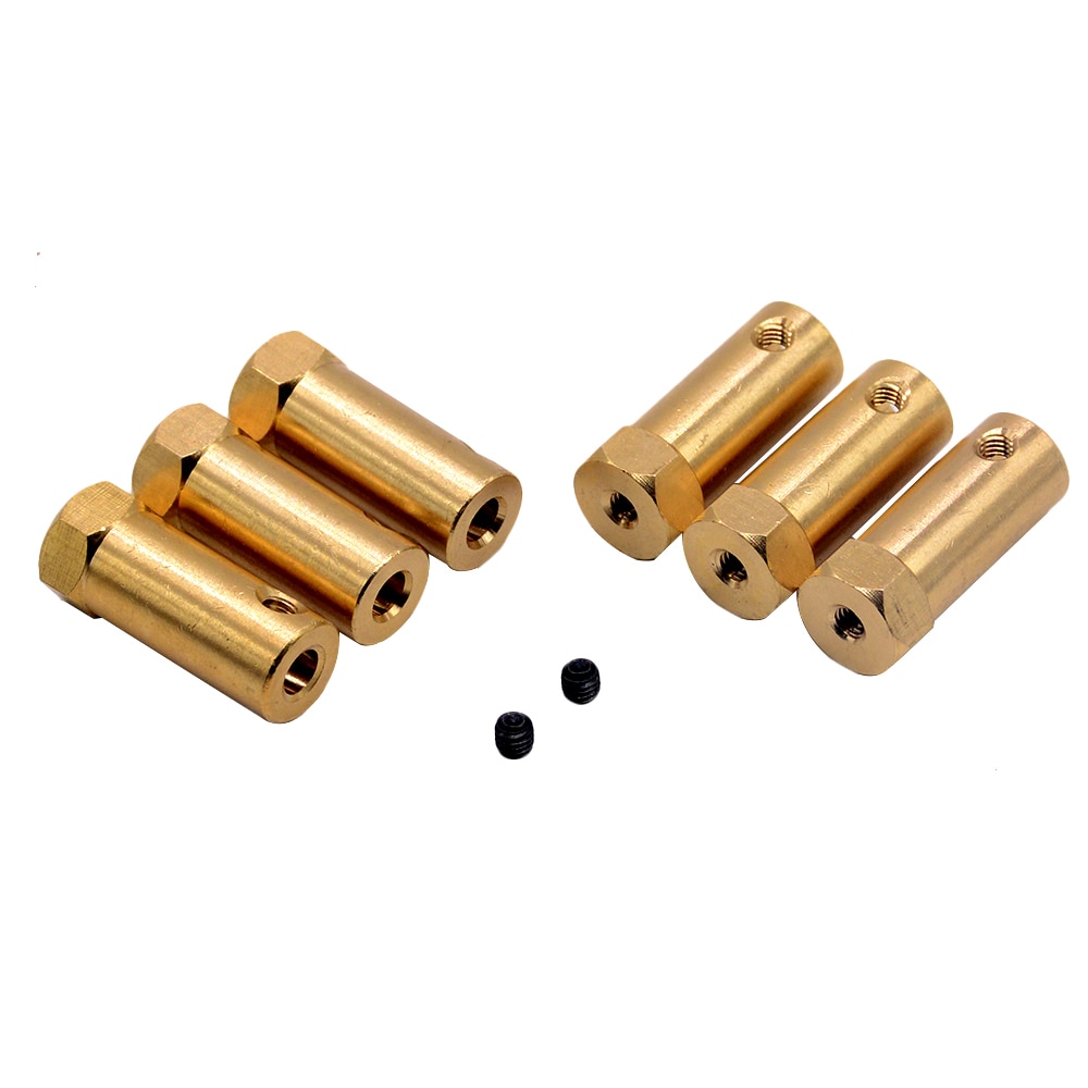 1pc Hexagonal Brass Coupling length 30mm Hex Connector Robot Accessories Shaft 3mm 4mm 5mm 6mm 7mm 8mm Yellow Copper Screw Wheel