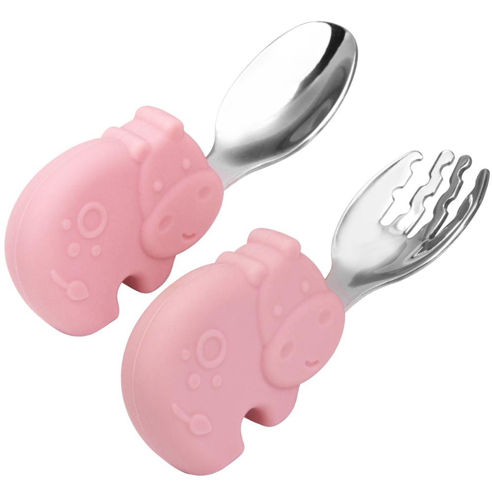 Platos de silicona de grado alimenticio platos de dinosaurio platos de cena para niños para autoalimentación de niños pequeños: B utensils