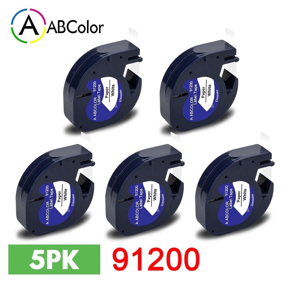 10PK 91201 91202 12267 etykiety dla Dymo LetraTag 12mm 91222 91332 taśma z etykietami 91200 91203 dla Dymo LetraTag LT-100H drukarka do etykiet: 5PK Paper White