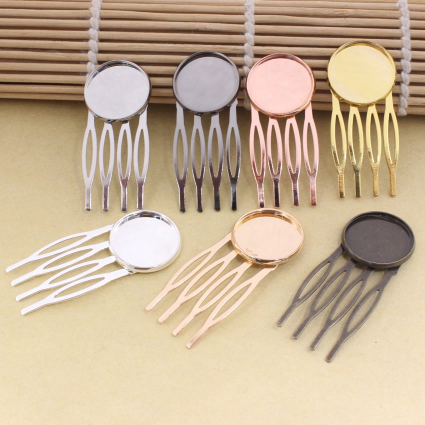 Fit 20mm Koperen Kam Haarspelden Blank Cabochon Instellingen Hair Clips Accessoires 22x52mm 7 stks/partij K05467