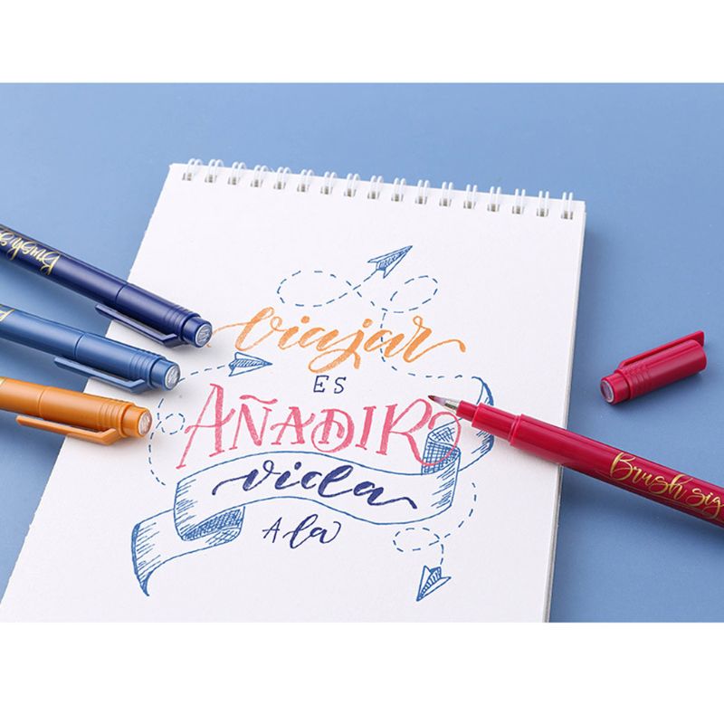 12 Colors Calligraphy Marker Brush Pens Small Regular Script Art Drawing Signature Art Painting Office School Supplies