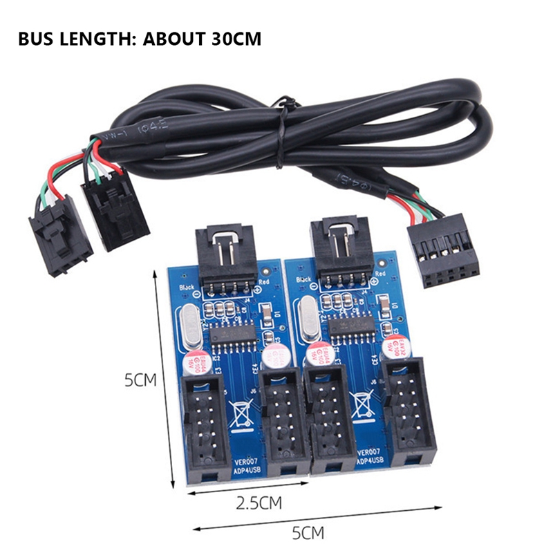 9Pin USB Header Extension Kabel Karte Desktop 9-Pin USB HUB USB 2,0 9 Pin Stecker Adapter
