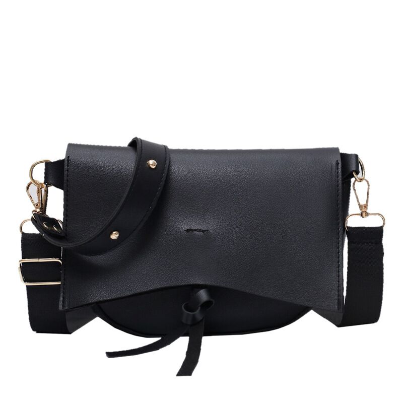Vento marea tassel crossbody saco para as mulheres 2019 alça larga bolsa de ombro vintage feminino tote de couro da menina adolescente bolsas e bolsa: BLACK