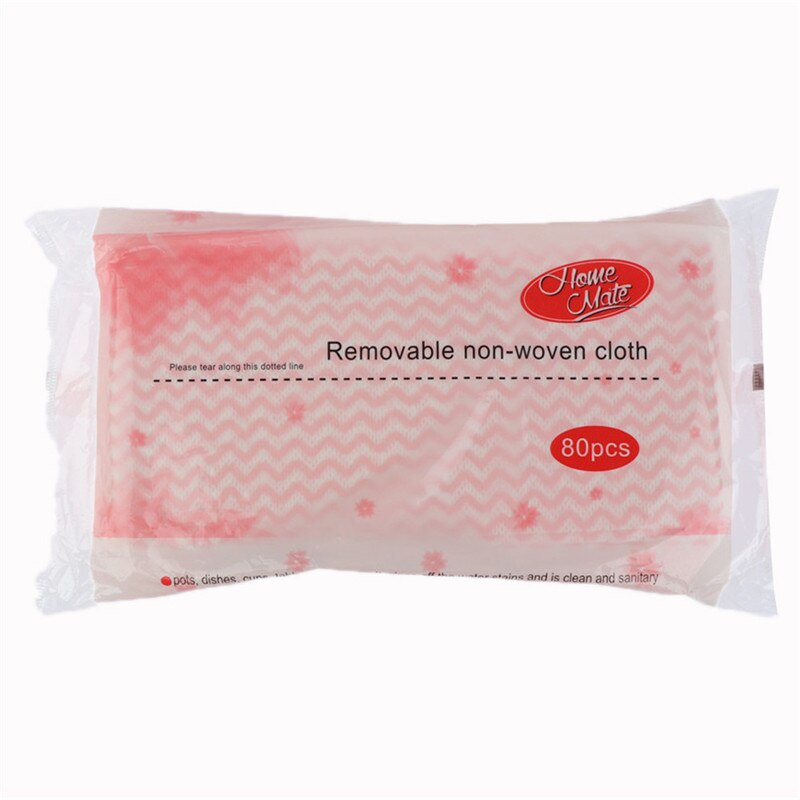 80pcs/bag Non-woven Fabric Hand/Kitchen Disposable Cleaning Cloth Dish Scouring Pad Cleaning Supplies