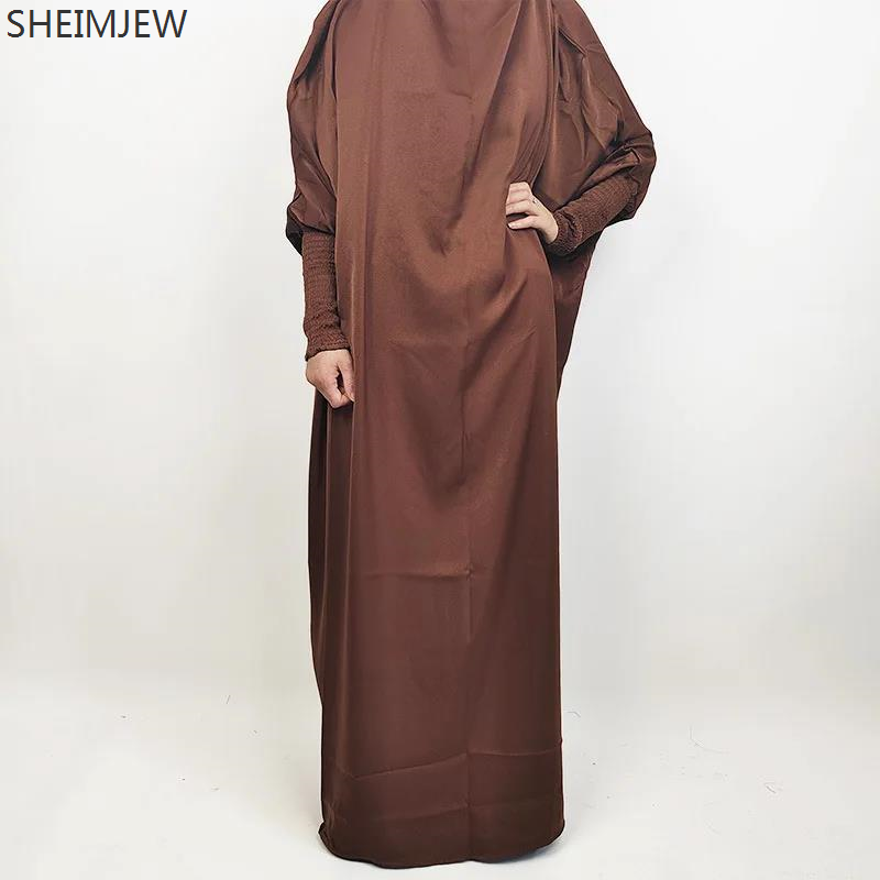 Abito da donna medievale Dubai Türkiye Abito grande altalena tinta unita Abbigliamento genitore-figlio Ramadan Eid Al-fitr Abiti da preghiera musulmani