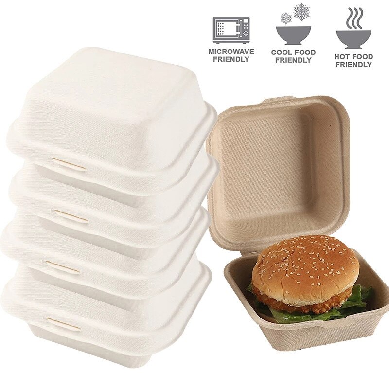 20pcs Disposable Bento Food Containers Baking Dessert Cake Bowl packaging Burger Snack Boxes Microwavable Home Portable Lunchbox