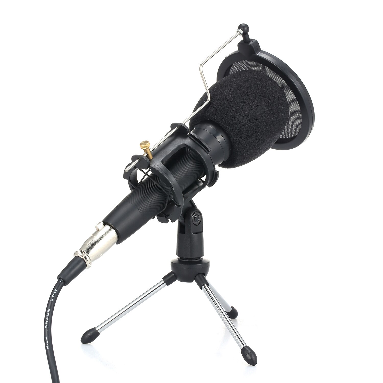 Condenser Microphone with Stand 3.5mm for Computer Phone PC Microphone Mic for Sing Recording Live Broadcast
