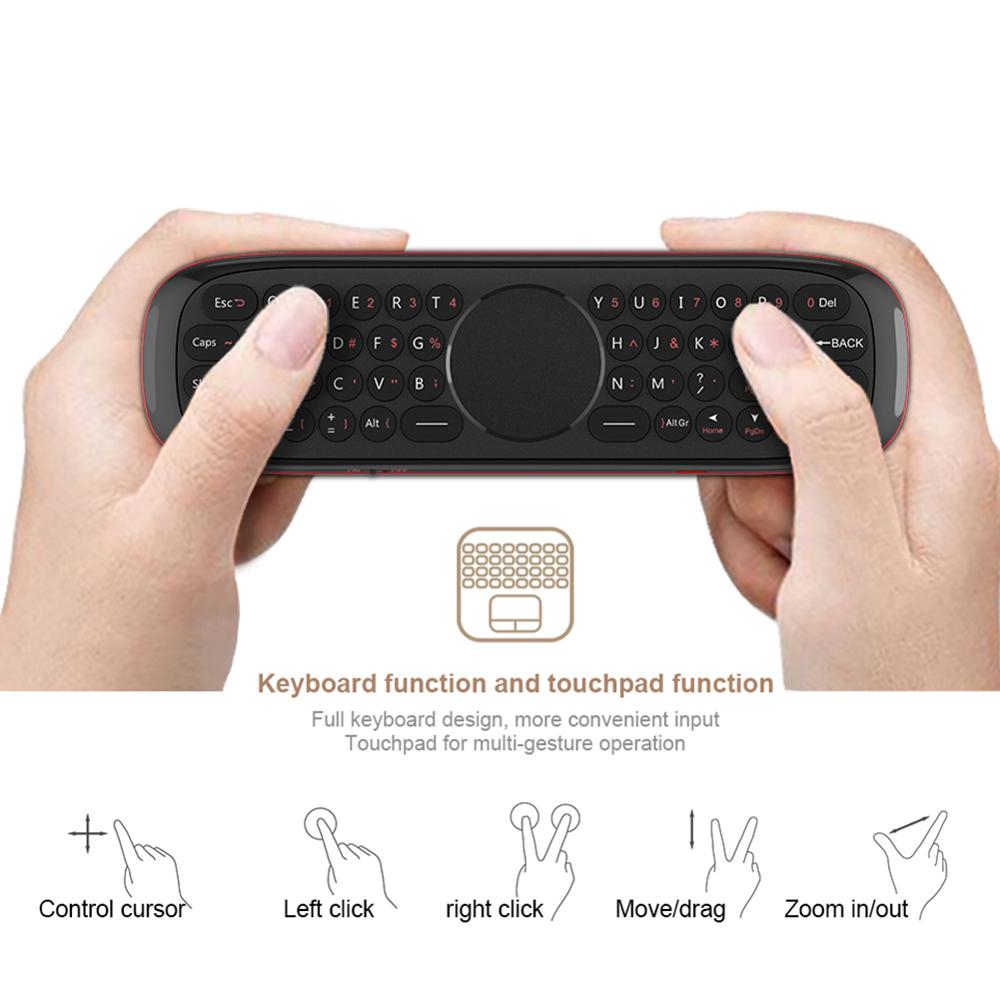 VONTAR-mando a distancia W2 Air Mouse para caja Android tv, dispositivo inalámbrico con micrófono, 2,4G, giroscopio, para H96 MAX X88 pro, PC