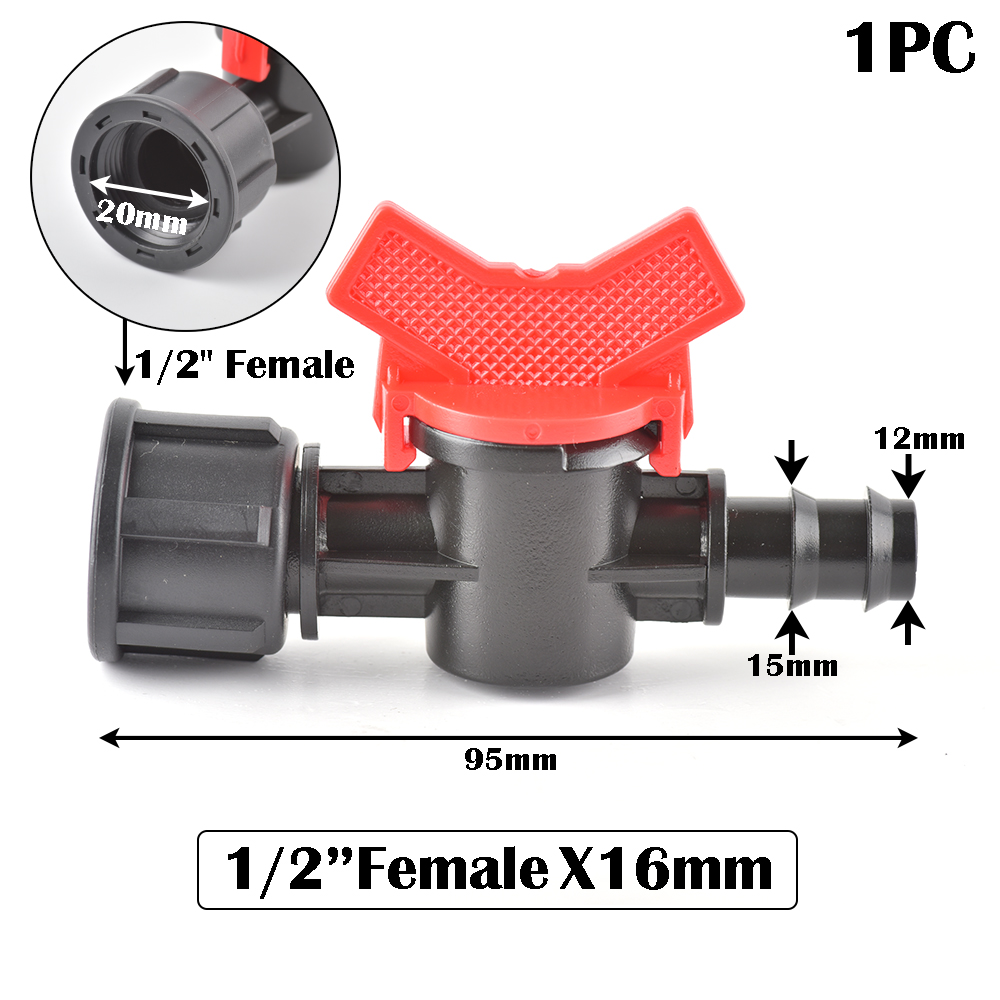 Miniature Plastic Shut Off Coupling Valve Connectors for 4/7 8/11 10/16/20/25mm Hose Garden Water Irrigation Pipe Adaptor Barb: G