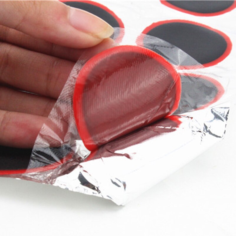 48 PCS 25mm Round Rubber Bicycle Tire Patch Cycle Repair Tools Cycling Bike Tire Tyre Inner Tube Puncture Repair Tools Kit