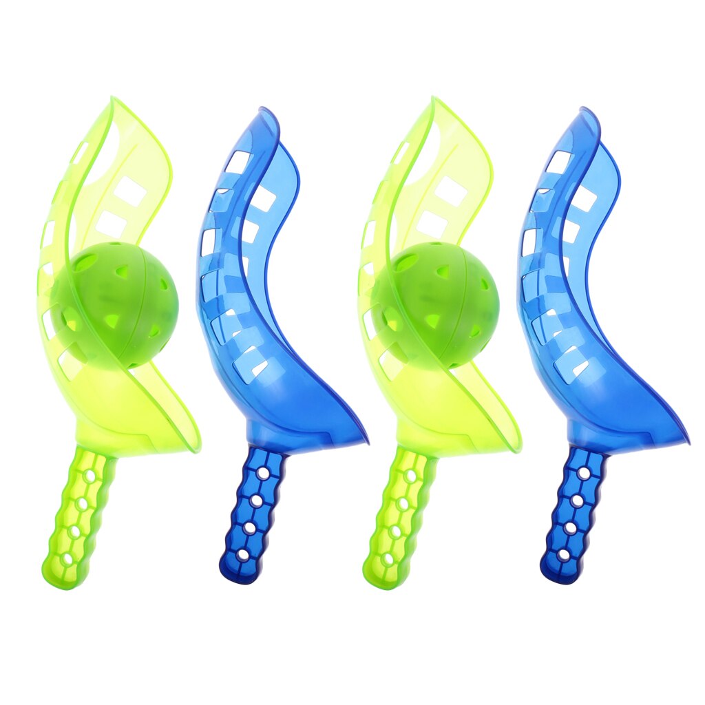 2 Set Scoop Ball Catch Game Toys with 2 Balls and 4 Scoops Color Random