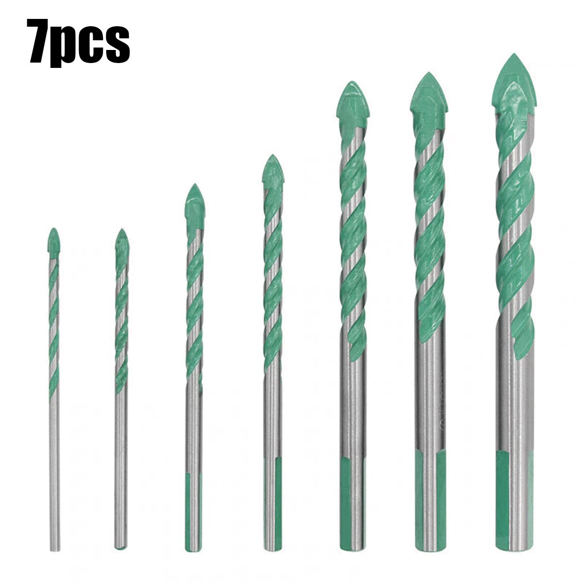 5/7 Pcs Set Drill Bits Triangular-overlord Handle Multifunctional Drill Bits Perforator Ceramic Marble Tile Drill Handle