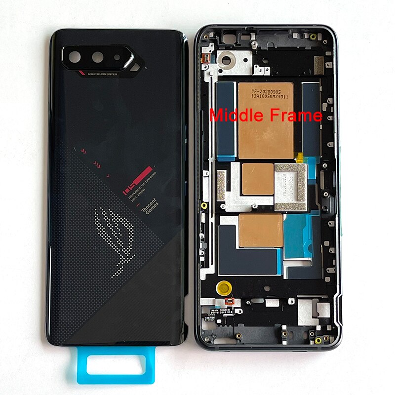 6.78 &quot;Originele Voor Asus Rog 5 5S Telefoon 5 ZS673KS Batterij Cover + Camera Frame Lens + Sticker behuizing Voor Rog Telefoon 5 5s Midden Frame