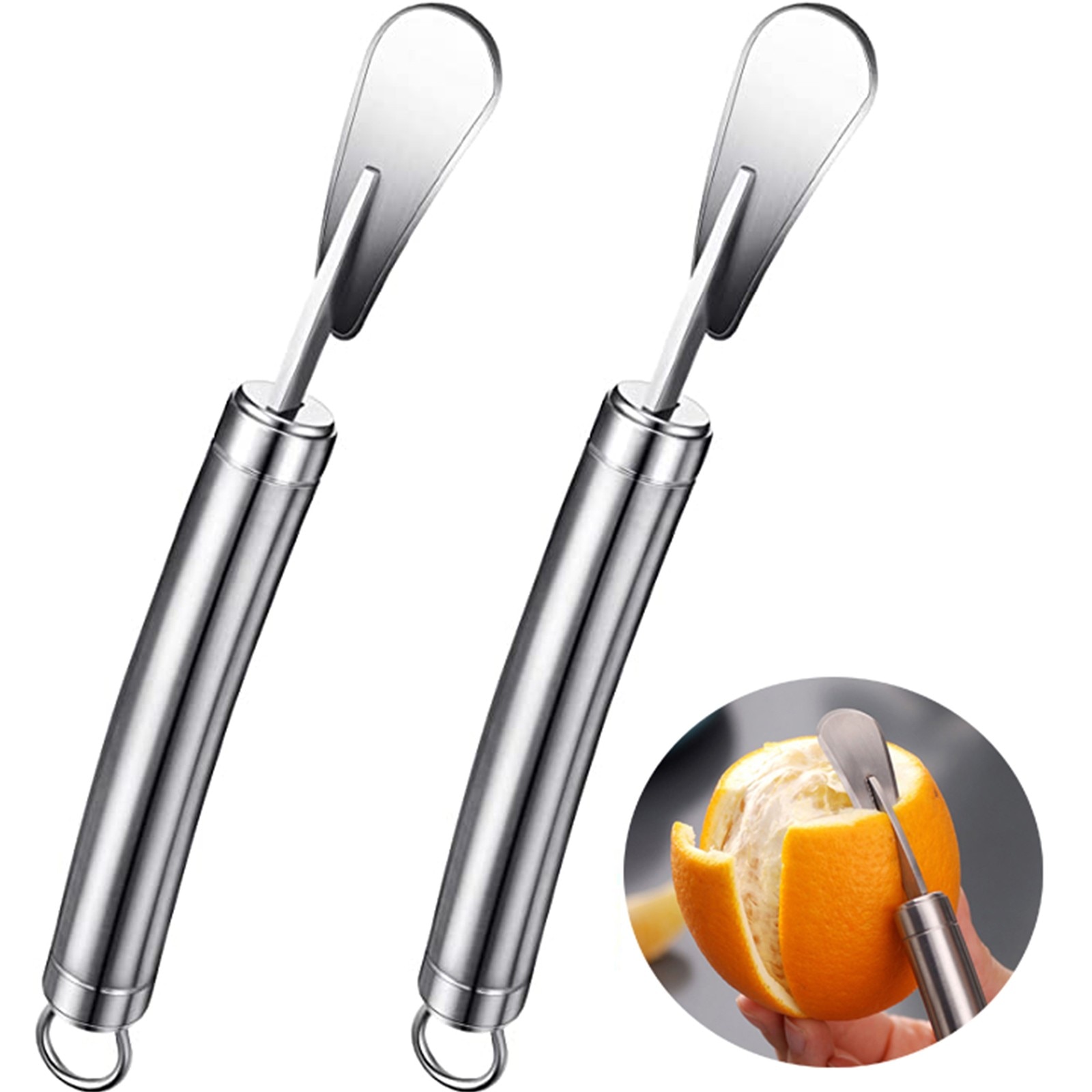 2Pc Rvs Dunschiller Cutter Rvs Oranje Grapefruit Peelers Handig Duurzaam Gadget Keuken Accessoires Cocina