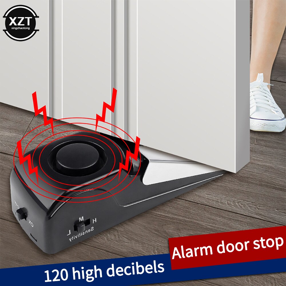 Door Stop Alarm Security System Wireless Burglar Holder Catch Anti-Collision Buffers Door For Traveling Hotel Home Safe Stopper