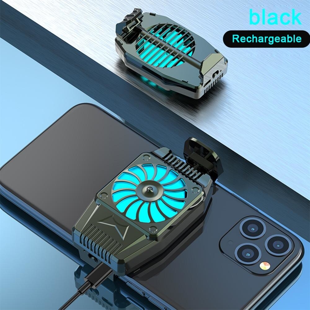 Vogek Mobiele Telefoon Radiator H15 Universele Koelventilator Voor Iphone 12 Cooler Fan Smartphone Koellichaam Voor Live Telefoon Accessoires: Black