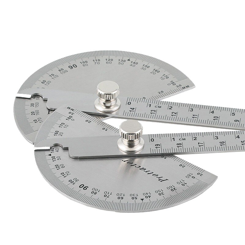 180 degree semicircular protractor angle ruler 0-145mm divider stainless steel gauge