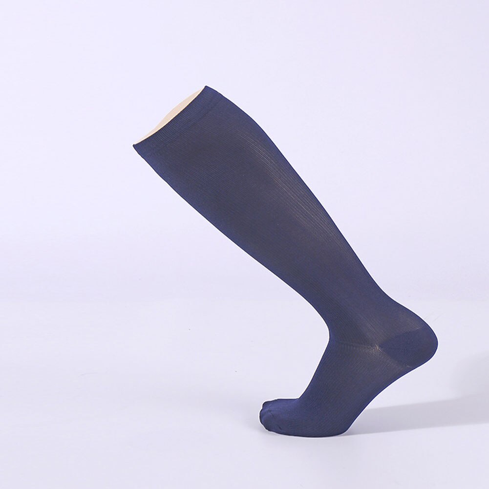 Unisex Compression Stockings Pressure Nylon Varicose Vein Stocking knee high Leg Support Stretch Pressure Circulation stock: Navy / XL