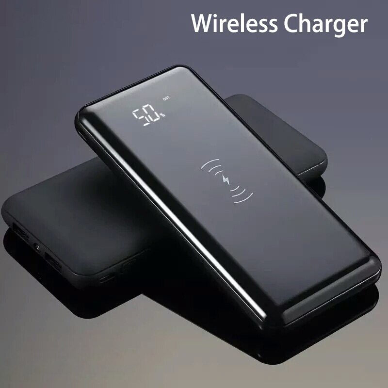  10000 mAh Wireless Power Bank External Battery Bank Built-in Wireless Charger Portable QI Wireless Charger for Xiaomi iPhone 11