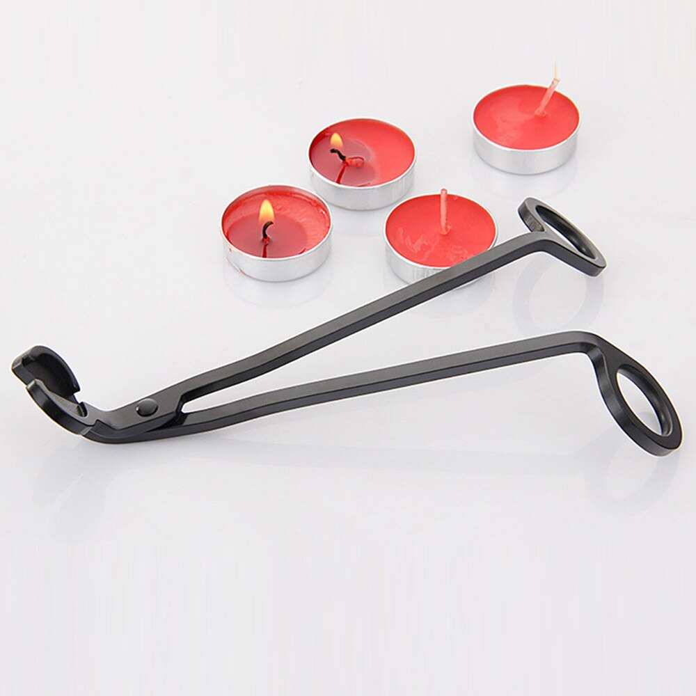 Kerzendocht-Schneider Aus Edelstahl – Docht-Trimmer & Löscher, 18 Cm, Mattschwarz, Für Sauberes & Rußfreies Kerzenbrennen